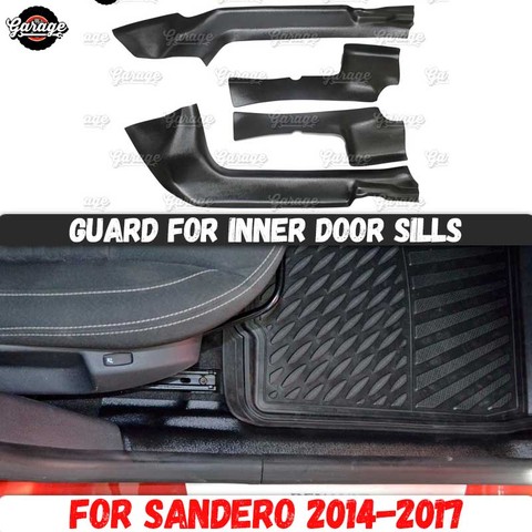 Guards of inner door sills for Renault / Dacia Sandero 2014-2017 ABS plastic accessories protect of carpet car styling tuning ► Photo 1/6