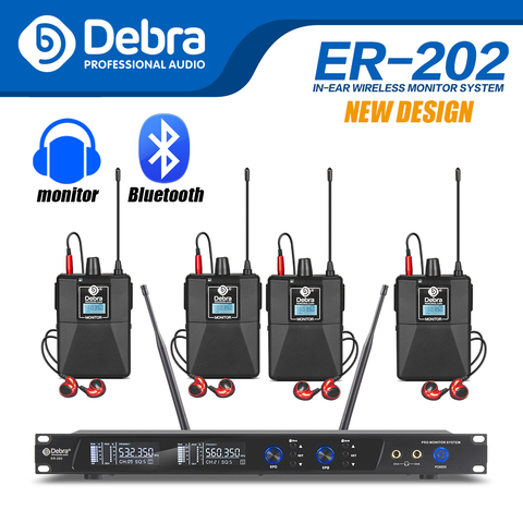 High quality!Debra ER-202 Professional UHF Wireless In Ear Monitor System With Multiple Transmitter for Stage performance singer ► Photo 1/6