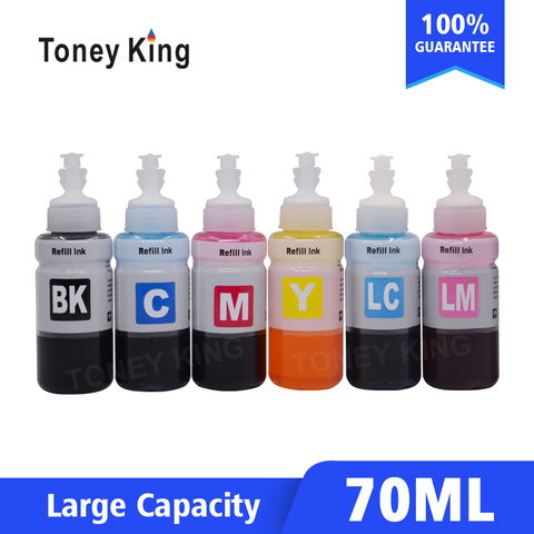 Refill Ink Kits printer ink 6colors  70ml Compatible for Printer Epson L800 L801 L805 L810 L850 L1800 L351 L353 L551 P50 T50 ► Photo 1/6