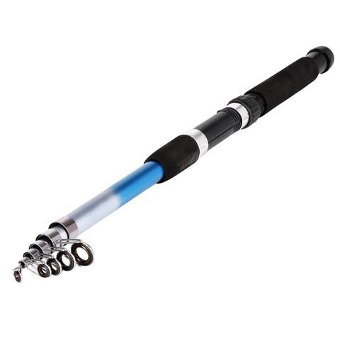 Universal spinning rod compact spinning for casting from Boat and Shore fishing rod telescopic with rings ► Photo 1/4