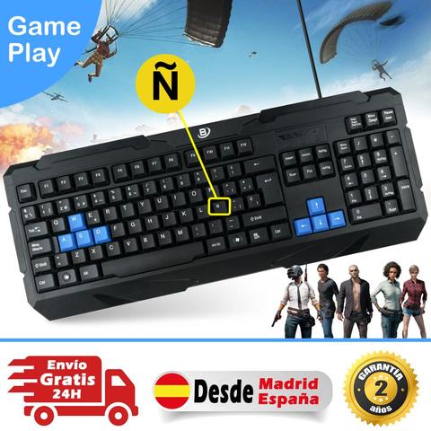 BEISK standard Spanish USB Cable keyboard with mechanical and rugged keyboards for PC, Mac, Windows, etc. ► Photo 1/6