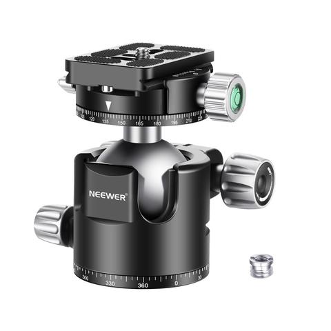 Neewer 44mm Low-Profile Ball Head, Panoramic Camera Tripod Head with 360° QR Plate & Clamp, CNC Metal, Double U Notch ► Photo 1/6