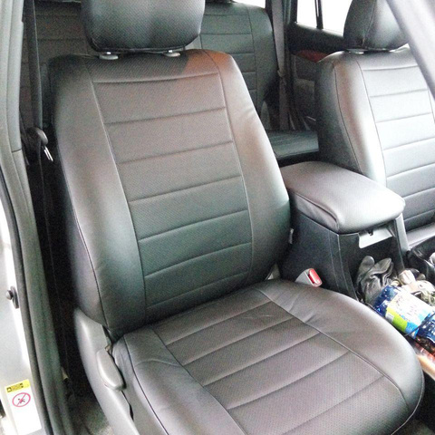 For Toyota Land Cruiser Prado 120 (5 seats left hand drive) with 2002-2009 GW. Model seat covers made of eco-leather [autopilot model] ► Photo 1/6