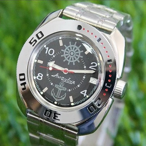 Watch Vostok Amphibia 710526 self-winding symbol maritime anchor ► Photo 1/4