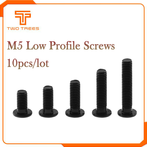 10pcs/lot 3D Printer Parts  M5 Low Profile Screws M5*8/10/12/15/20/25mm black color M5 Low Profile Screws for Engraving Machine ► Photo 1/5
