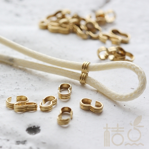 100 Pieces Raw Brass Necklace Shortener - Stopper - Finding - 7x1.6mm (3902C-V-265) ► Photo 1/1