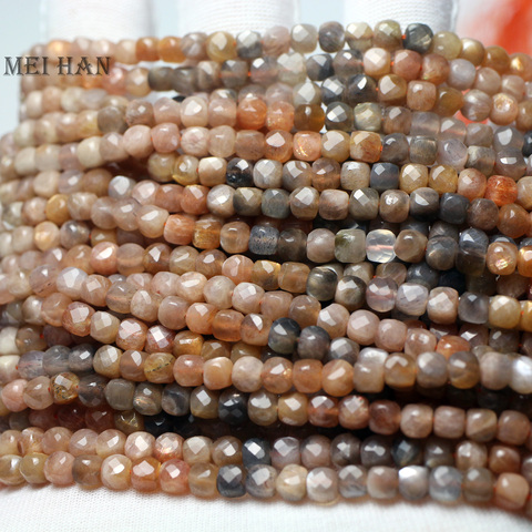 Meihan Natural 4.2mm Black sunstone faceted cube loose beads for jewelry making & DIY gift ► Photo 1/2