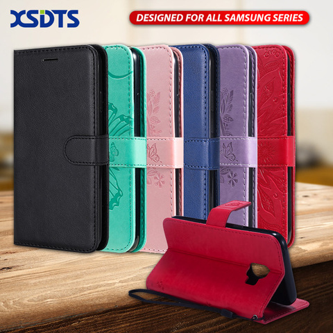 Wallet Leather Flip Case For Samsung Galaxy J2 Pro J4 Core J6 Plus Prime 2022 S20 Ultra S8 S9 S10 S10E Note 10 Phone Cover Coque ► Photo 1/6