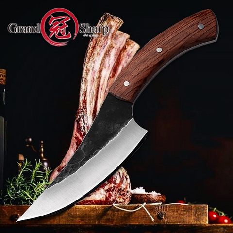 Hunting Knife High Carbon Steel Handmade Fixed Blade 58HRC  Wooden Handle Camping Tactical Survival EDC Rescue Outdoor Tools NEW ► Photo 1/6