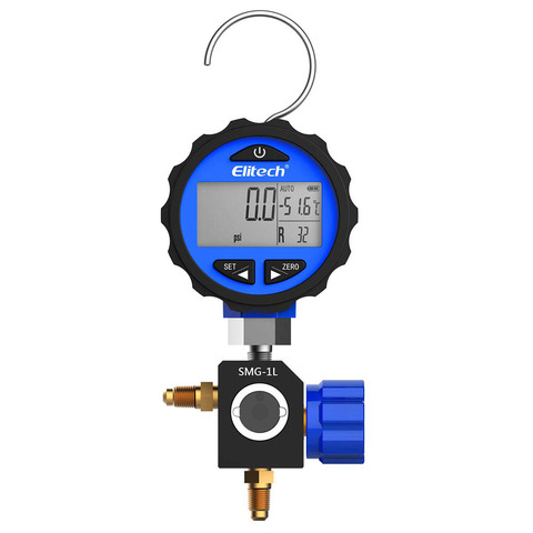 Elitech SMG-1L Refrigeration HVAC Digital Pressure Gauge for 87+ Refrigerants with Backlight -14.5-500 PSI ► Photo 1/6