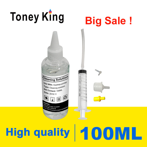 Toney King 100ML Bottle Printhead Cleaning Liquid Dye Ink With Syringe all tool For Canon Use On Cartridge Printer Head ► Photo 1/4