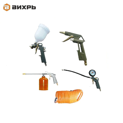 Set for the pneumotool Vihr NP-5 Spray gun Gun for viscous liquids Purge Gun Tire inflation gun Hose Accessories for compressors ► Photo 1/6