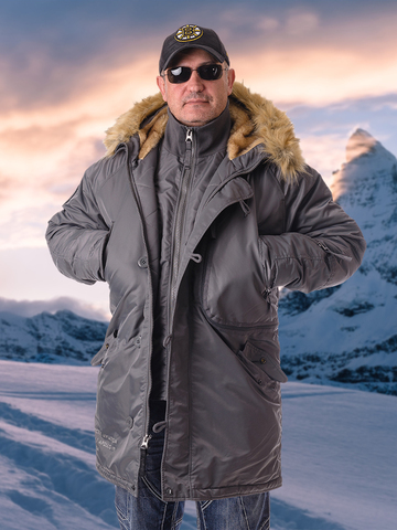 Alaska apolloget expedition men's winter jacket with faux fur hood, with pockets and waterproof material ► Photo 1/6