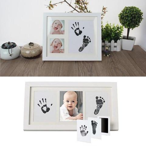 Cute Safe Non-toxic Baby Inkless Handprint Footprint Kit Hand and Foot Prints for 0-6 months Newborn Gift Decoration ► Photo 1/6