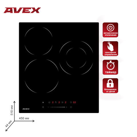 Built-in Hob Electric AVEX EM 4539 B cooking panel electric ► Photo 1/5