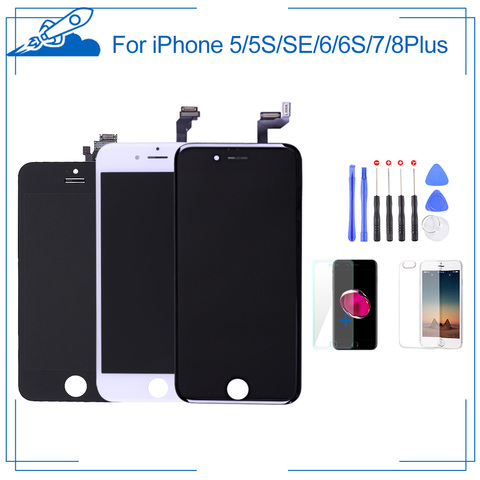 Grade AAA++ LCD Display For iPhone 6 6S 7 8 Plus Touch Screen Digitizer Replacement For iPhone 5 5C 5S SE With Gift ► Photo 1/6