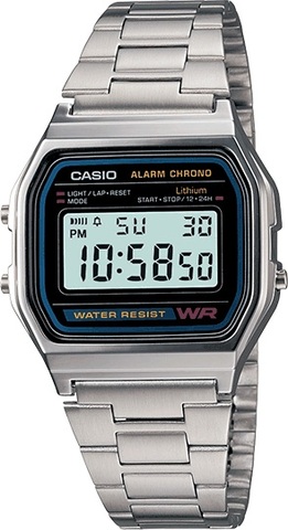 CASIO RETRO UNISEX Casio Watch A158WA-1Q silver plated Casio Men's A158WA-1 Stainless Steel Digital Watch ► Photo 1/5