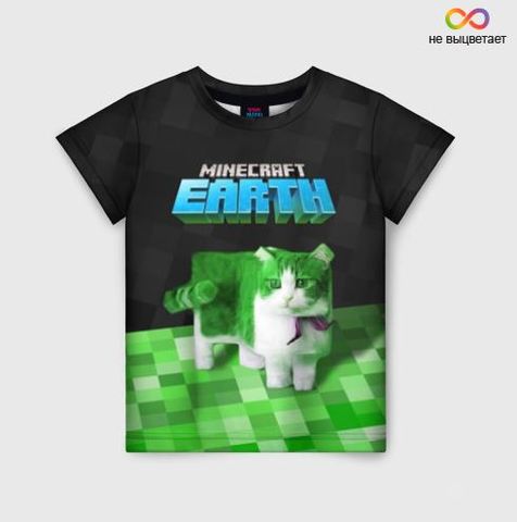Children's T-shirt 3D Minecraft Earth-cat ► Photo 1/2