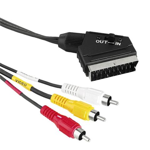 Cable BASS Scart-tulips with switch (input-output). Cord Rexant SCARTx3RCA 1,0 m ► Photo 1/1