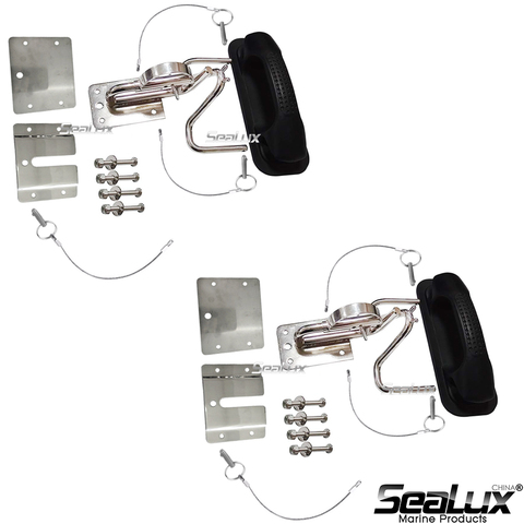 Sealux 2 sets per package Insta-lock Quick Davits set for inflatable boats with handle pad for Marine Yacht ► Photo 1/6