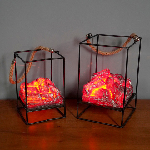 LED Flame Light Home Christmas Halloween Simulated Charcoal Fireplace Lamp ► Photo 1/1