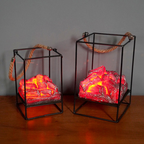 LED Flame Light Home Christmas Halloween Simulated Charcoal Fireplace Lamp ► Photo 1/1