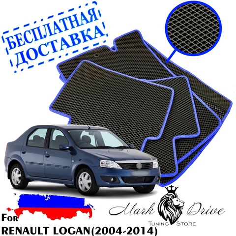 For Renault Renault Logan 2004-2014 Mini rhombus mats auto honeycomb EVA foam cell rhombus car mat kit dirt ► Photo 1/6