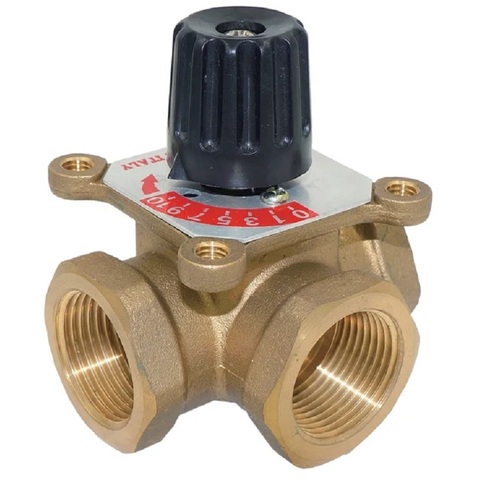 Three way brass distribution valve 1 to 2 inch control rotary mixing valve ► Photo 1/6