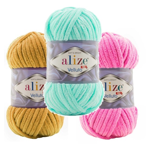 Alize Velluto Yarn 100gr-68mt 100% Micropolyester Velvet Fleece DIY Knitting Crochet Blanket Wrap-Beanie-Sweater Amigurumi ► Photo 1/5