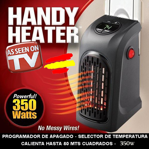 HANDY HEATER electric 350W direct plug to wall thermostat 2 speed adjustable 15 to 32 degree bath SHOWER ► Photo 1/6