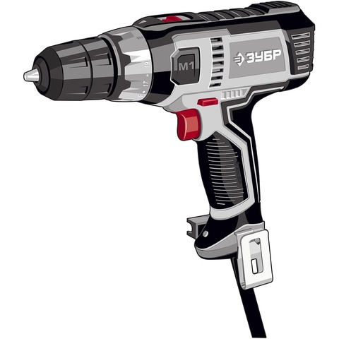 Drill-screwdriver Zubr 400 w, 0-45 0/0-1800 rpm, 2 speed, network дш-м1-400-2 ► Photo 1/1