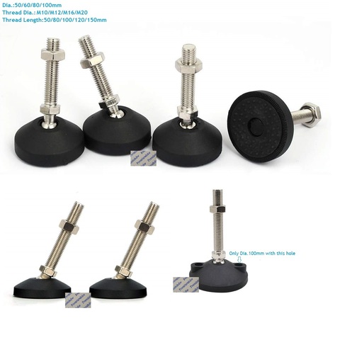 12Pcs/Lot Premintehdw D50*M10*L80mm Adjustable Universal Leveling Nylon feet foot  for Machine Furniture ► Photo 1/2