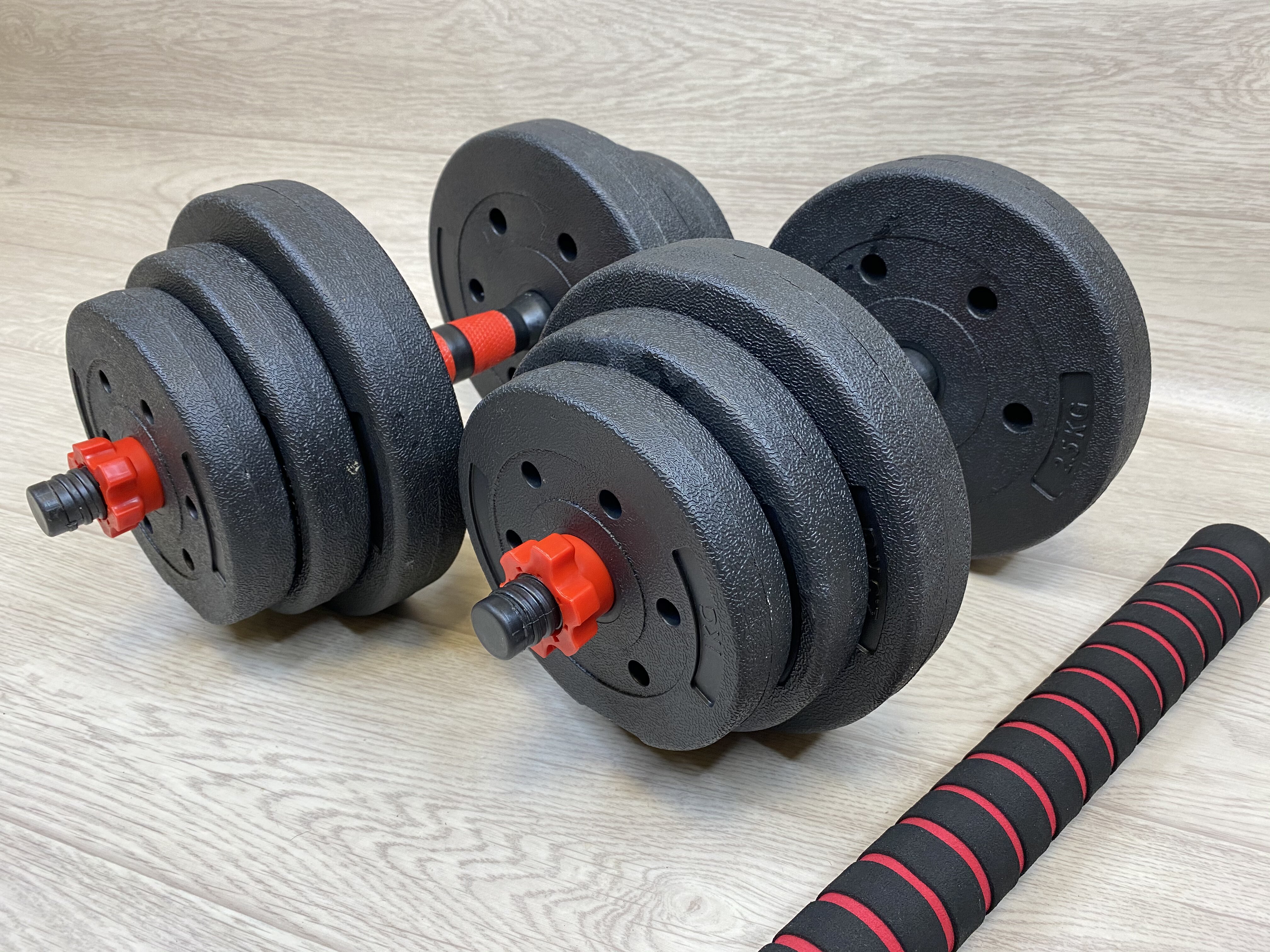 Dumbbells collapsible 10 kg blin-da-grif-2 PCs + bar for the rod ► Photo 1/4