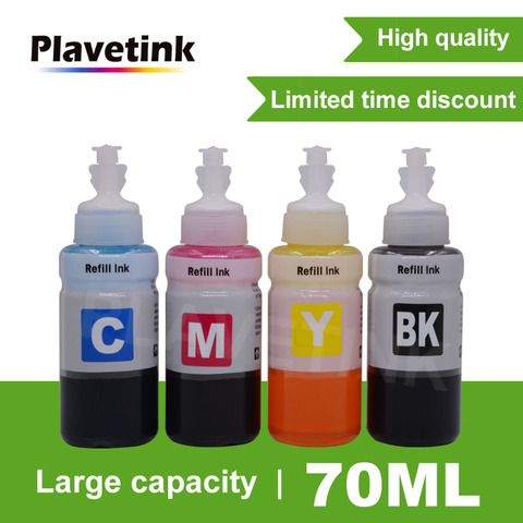 Plavetink 70ml 4 Bottle Refill Ink For Epson L550 L555 L566 L100 L110 L132 L200 L210 L222 L300 L362 L366 Printer Ink Kit ► Photo 1/5