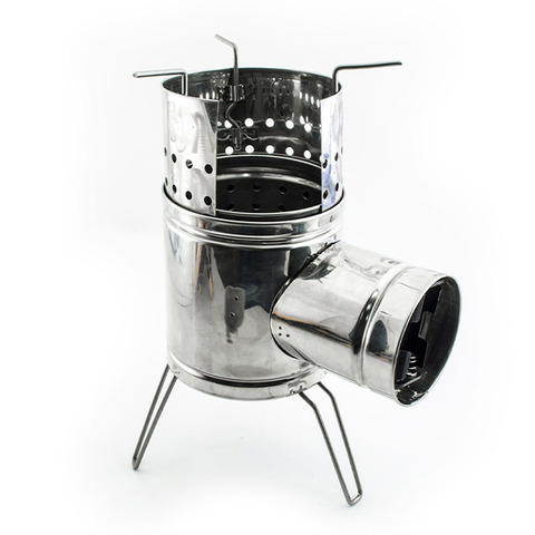 Camping turbo stove cheek ps600T, poshehonka - portable wood stove ► Photo 1/6