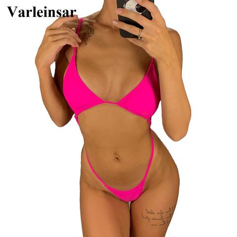 2022 Women Swimwear Sexy Tiny Mini Micro Thong One Piece Swimsuit Female Bather Backless Bathing Suit Swim Beach Monokini V1541 ► Photo 1/6