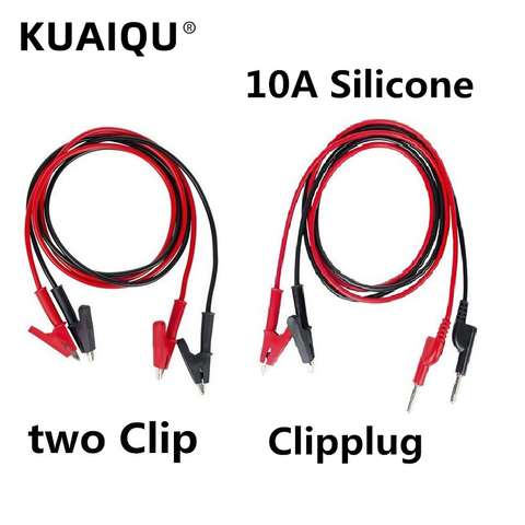 KUAIQU 10A Test Leads Line Banana Plugs To Crocodile Clamps Alligator Clips Test Lead Cable Wire For DC Power Supply 3A 40A ► Photo 1/6