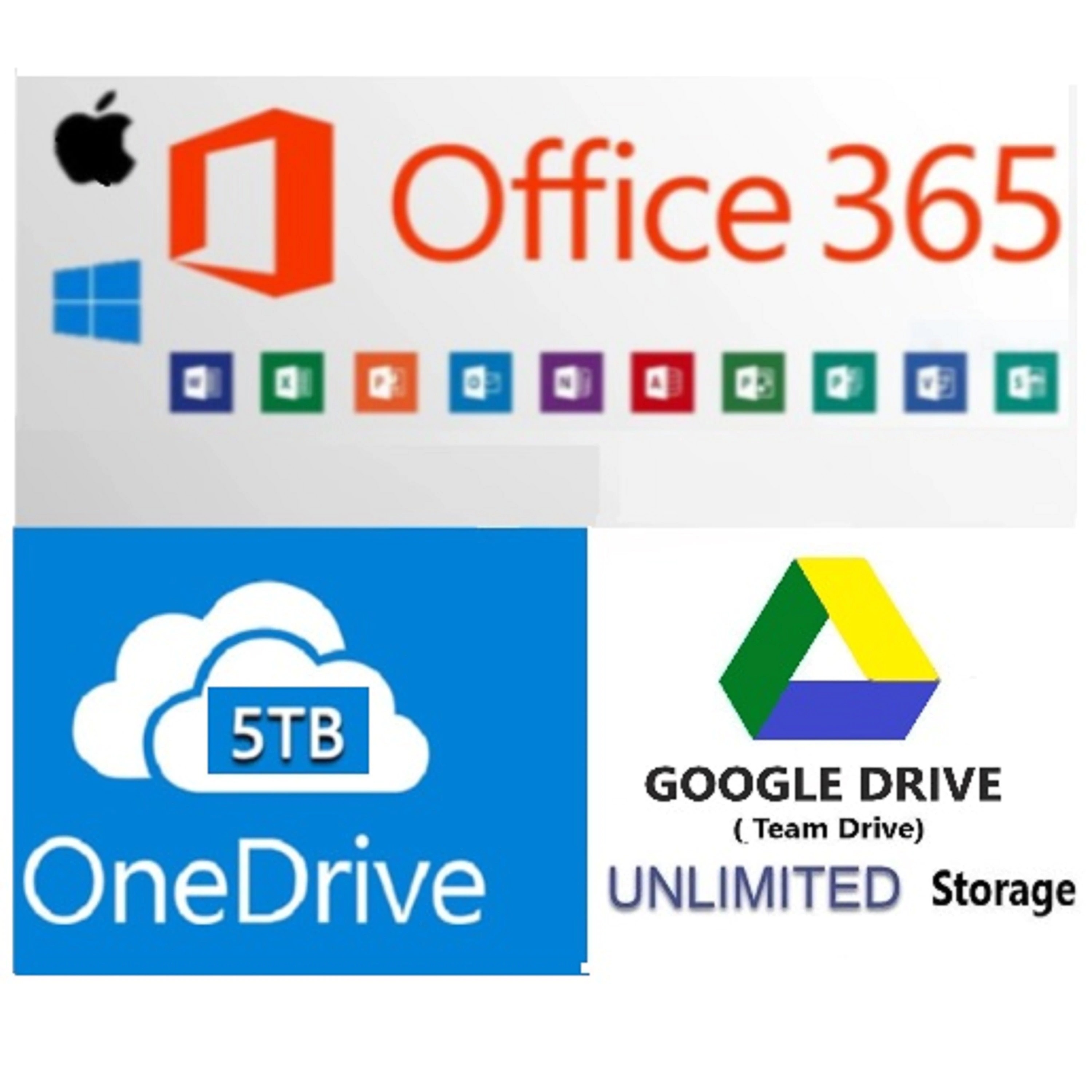 Microsoft Office 365 + One Drive 5 TB Cloud Storage with Custom Username +  Google TeamDrive Unlimited LIFETIME Access - Price history & Review |  AliExpress Seller - PashaGraphics Store 