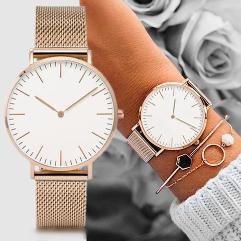 2022 Top Brand Luxury Bracelet Watches Women Stainless Steel Mesh Belt Watch Quartz Clock Ladies Wrist Watch Zegarek Damski ► Photo 1/6