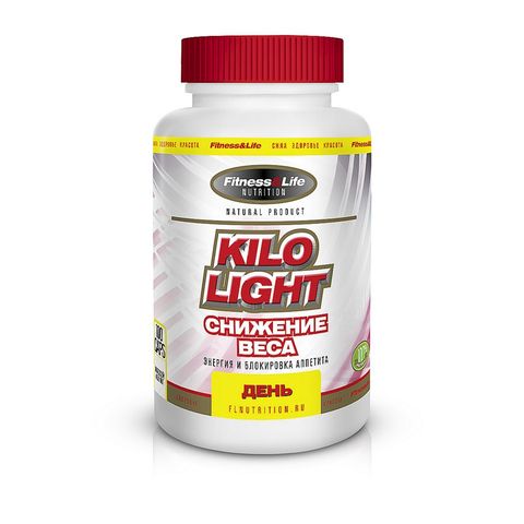 Kilo-light. Day 100 capsules. Promotes safe weight loss. Gives energy and blocks appetite during the day. L-carnitine. ► Photo 1/4