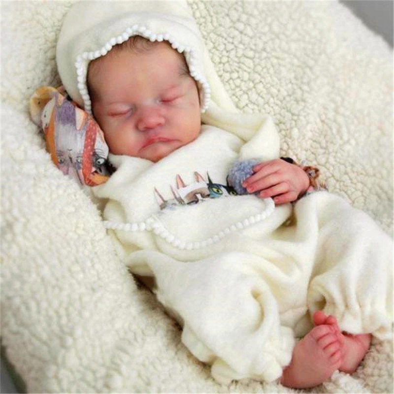 Realistic Doll Kit 20 Inch Unpainted Unfinished Newborn Sleep Baby Lifelike Body 