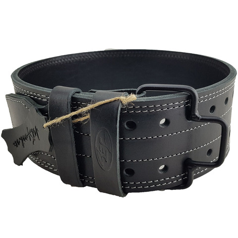Athletic waist belt, genuine leather for weightlifting, waist guard. ► Photo 1/6
