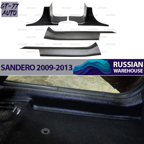 Guard covers of door sills for Renault Sandero 2009-2013 protective moldings 1 set/4 pcs interior material ABS plastic styling ► Photo 1/6