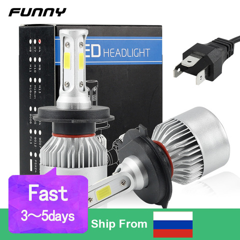 2 PCS Car Headlight Bulbs LED S2 Car Light 6500K 10000LM 60W H1 H3 H4 H7 H8 H11 9005 9006 LED Fog Light 200M Lighting Range ► Photo 1/6