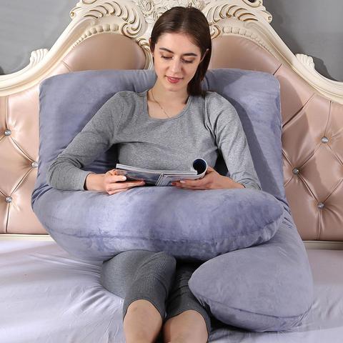Large Size Pregnancy Pillow U Shape Pregnant Pillow Crystal velvet Full Body Maternity Pillow for Pregnant Women 70x145cm ► Photo 1/6