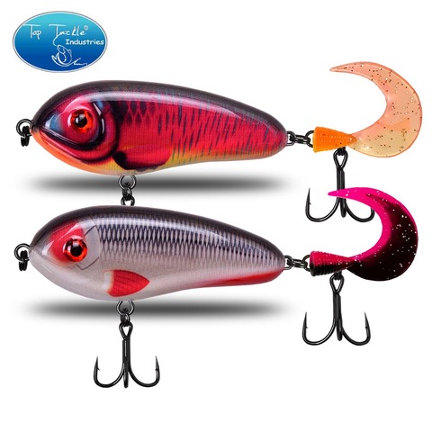 CF LURE Fishing lure pike jerk bait 60mm 80mm 95mm Slow Sinking Taimen Chum fishing lure With Soft tail ► Photo 1/6