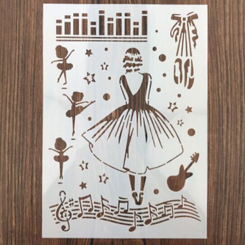 1PC Musical ballet girl Shaped Reusable Stencil Airbrush Painting Art DIY Home Decor Scrap booking Album Crafts ► Photo 1/6