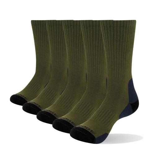 YUEDGE Men's Wicking Cushion Padded Combed Cotton Crew Socks Sports Trekking Hiking Socks( 5 Pairs/Pack) ► Photo 1/5