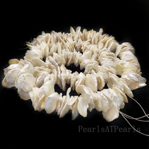 16 inches 12-20mm White Side Drilled Keshi Baroque Pearl Loose Strand ► Photo 1/2