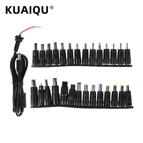 KUAIQU 1 Set /28pcs Universal AC DC Jack Charger Connector Plug For Laptop /Notebook AC DC Power Adapter with Cable ► Photo 1/6